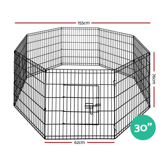 i.Pet 30" 8 Panel Dog Playpen Pet Fence Exercise Cage Enclosure Play